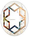 Abstract Mineral Texture - Modern Round or Oval Wall Mirror - Hexagon Star