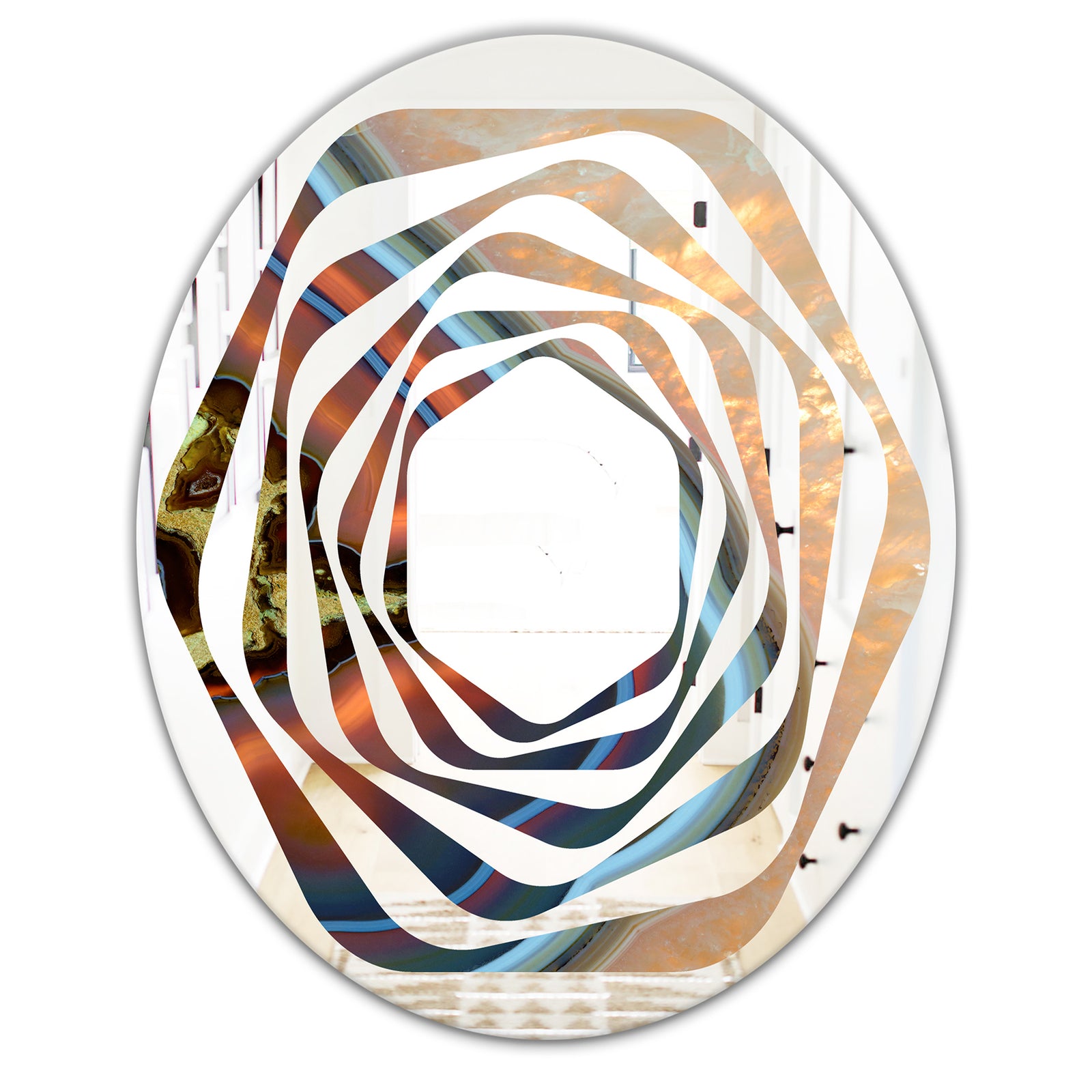 Abstract Mineral Texture - Modern Round or Oval Wall Mirror - Whirl