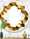 Golden Honeycomb Wall Texture - Modern Round or Oval Wall Mirror - Quatrefoil