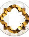 Golden Honeycomb Wall Texture - Modern Round or Oval Wall Mirror - Quatrefoil
