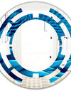 Abstract Blue Wavy - Modern Round or Oval Wall Mirror - Space