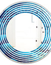 Abstract Blue Wavy - Modern Round or Oval Wall Mirror - Wave