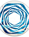 Abstract Blue Wavy - Modern Round or Oval Wall Mirror - Whirl