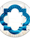 Abstract Blue Wavy - Modern Round or Oval Wall Mirror - Quatrefoil