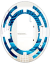 Abstract Blue Wavy - Modern Round or Oval Wall Mirror - Space