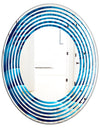 Abstract Blue Wavy - Modern Round or Oval Wall Mirror - Wave