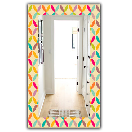 Vintage Neutral Pattern - Modern Mirror - Frameless Wall Mirror