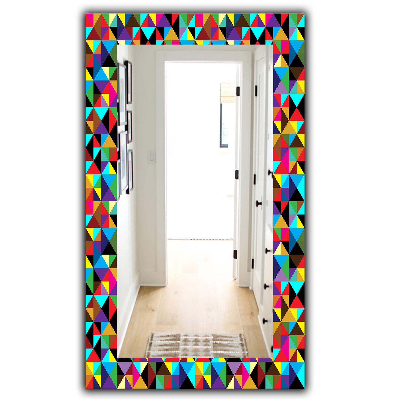 Triangular Colourfields 1 - Modern Mirror - Frameless Wall Mirror