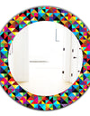 Triangular Colourfields 1 - Modern Mirror - Frameless Oval or Round Wall Mirror