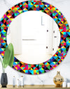 Triangular Colourfields 1 - Modern Mirror - Frameless Oval or Round Wall Mirror
