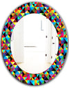 Triangular Colourfields 1 - Modern Mirror - Frameless Oval or Round Wall Mirror