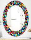 Triangular Colourfields 1 - Modern Mirror - Frameless Oval or Round Wall Mirror