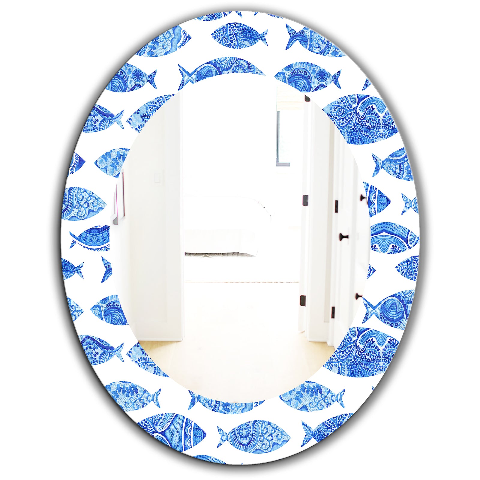 Costal Creatures 1 - Traditional Mirror - Frameless Oval or Round Wall Mirror
