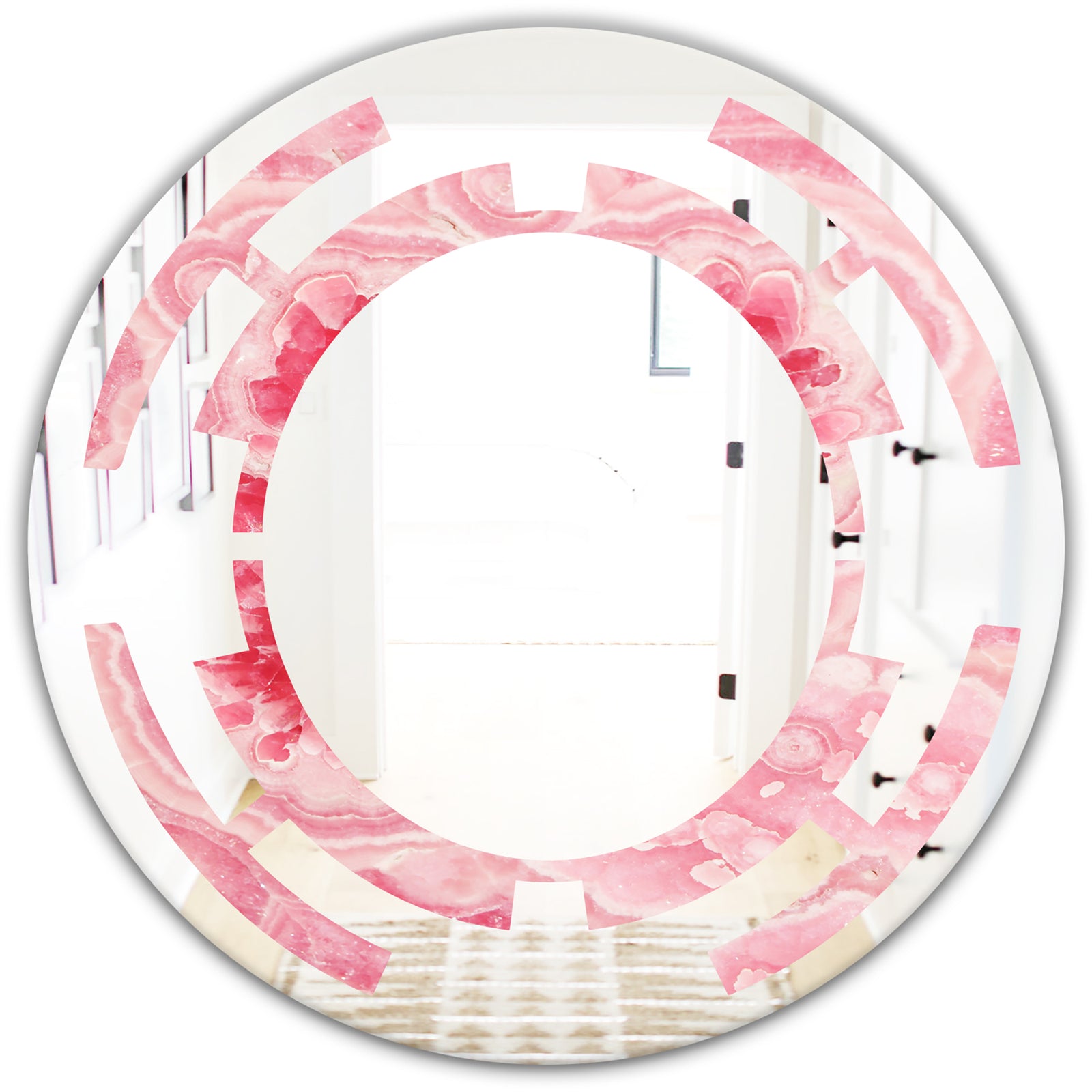 Quartz texture - Modern Round or Oval Wall Mirror - Space