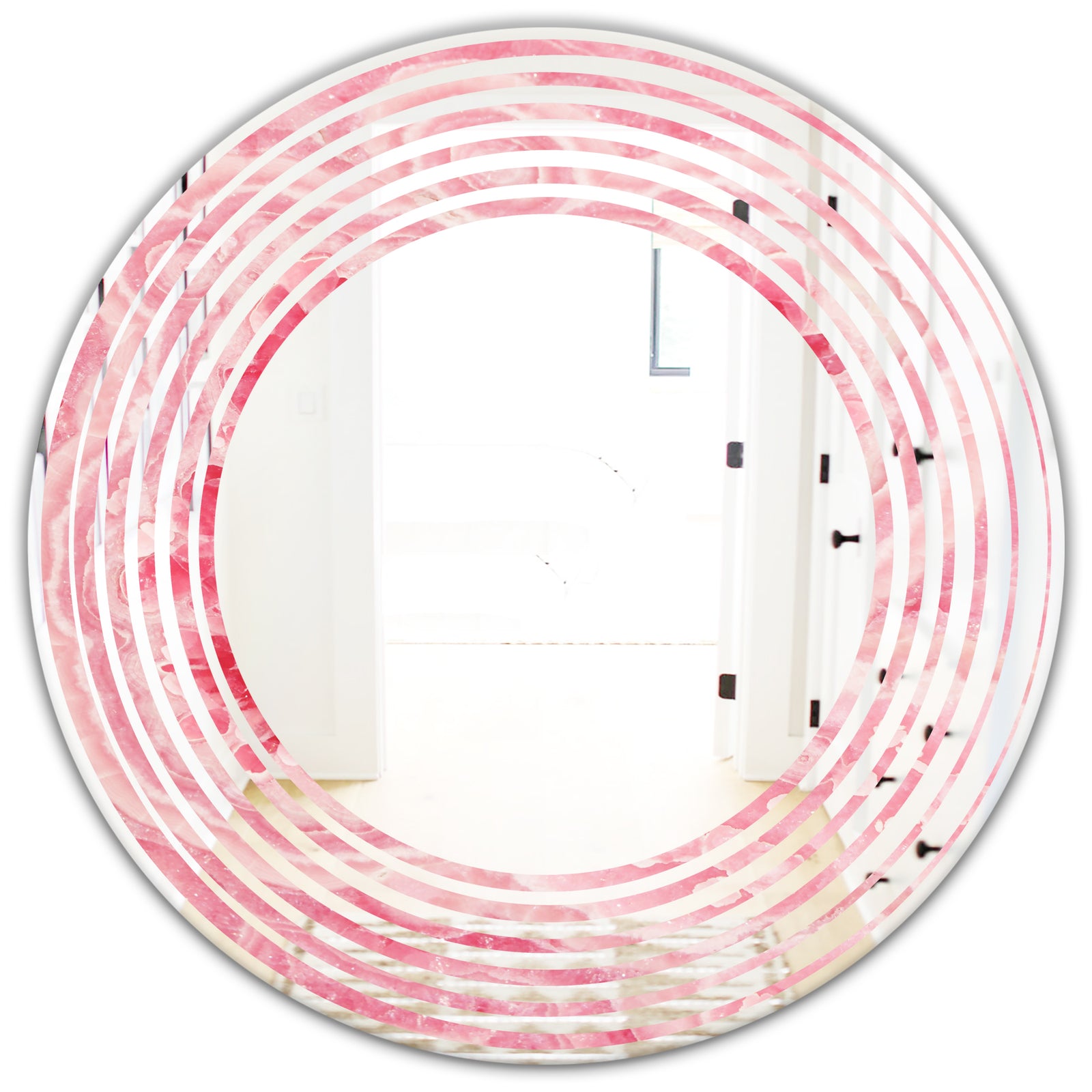 Quartz texture - Modern Round or Oval Wall Mirror - Wave