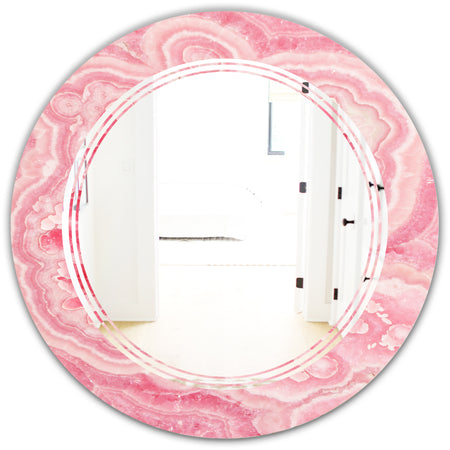 Quartz texture - Modern Round or Oval Wall Mirror - Triple C