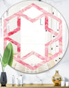 Quartz texture - Modern Round or Oval Wall Mirror - Hexagon Star