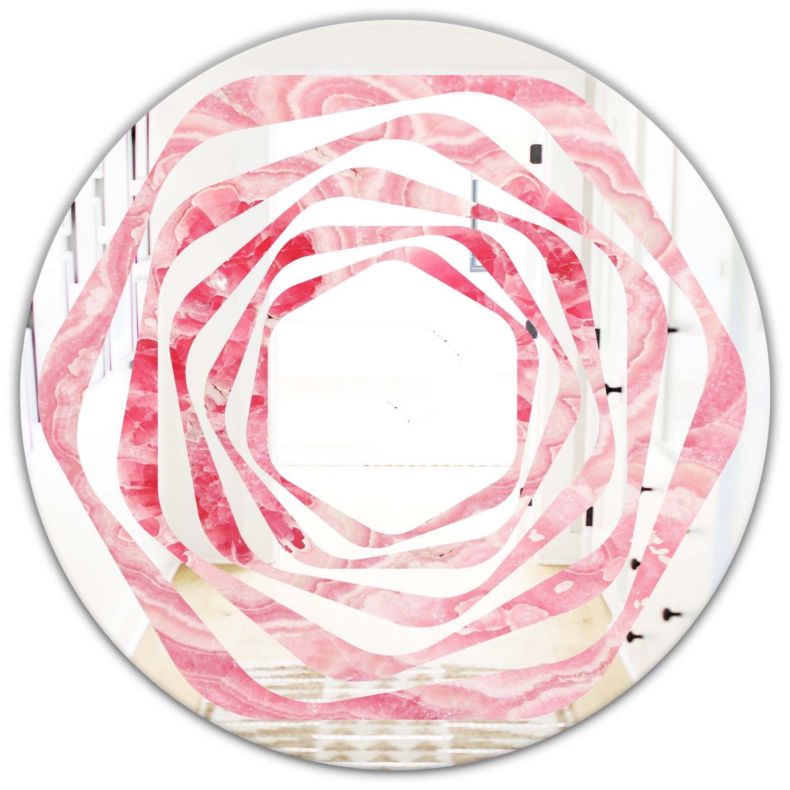 Quartz texture - Modern Round or Oval Wall Mirror - Whirl