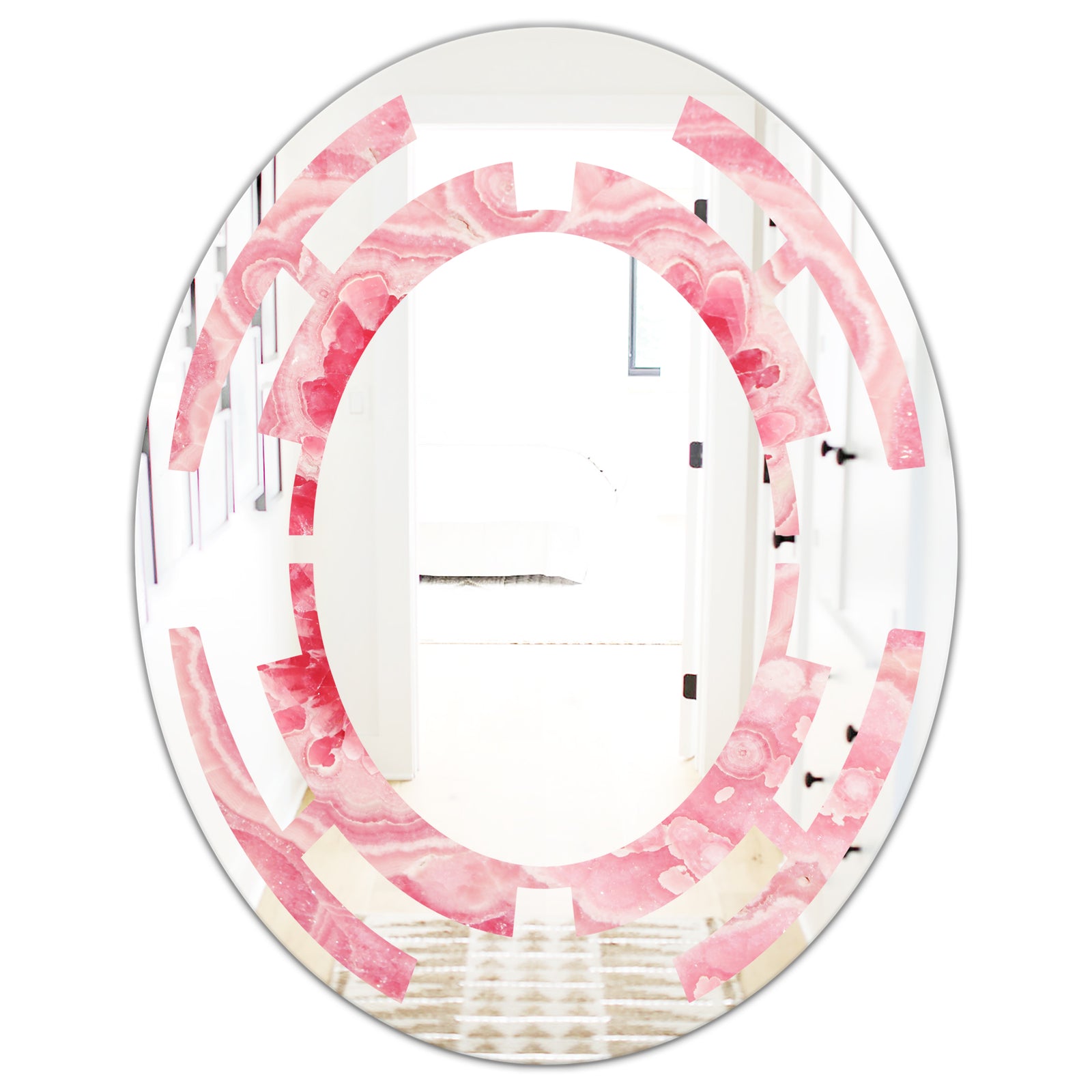 Quartz texture - Modern Round or Oval Wall Mirror - Space