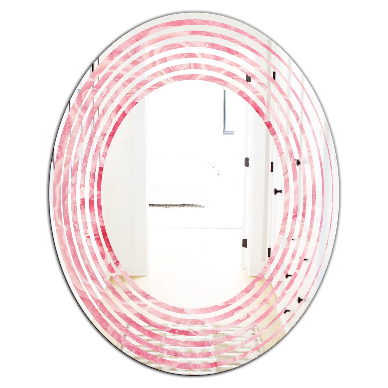 Quartz texture - Modern Round or Oval Wall Mirror - Wave