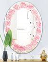 Quartz texture - Modern Round or Oval Wall Mirror - Leaves