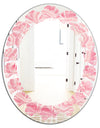 Quartz texture - Modern Round or Oval Wall Mirror - Leaves