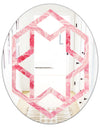 Quartz texture - Modern Round or Oval Wall Mirror - Hexagon Star