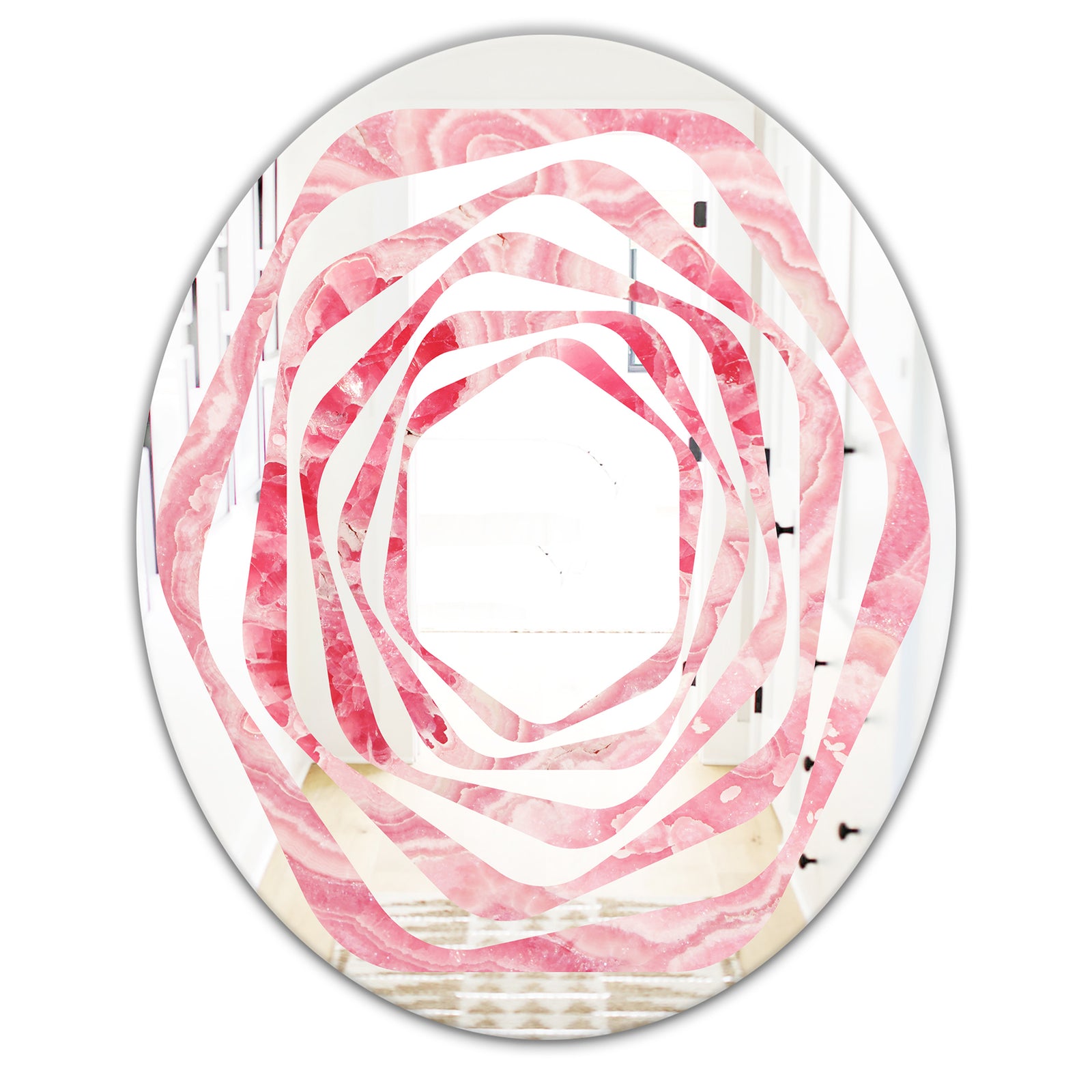Quartz texture - Modern Round or Oval Wall Mirror - Whirl