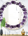 Amethyst geode - Modern Round or Oval Wall Mirror - Leaves