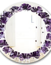 Amethyst geode - Modern Round or Oval Wall Mirror - Leaves