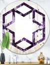 Amethyst geode - Modern Round or Oval Wall Mirror - Hexagon Star
