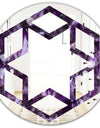 Amethyst geode - Modern Round or Oval Wall Mirror - Hexagon Star
