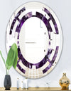 Amethyst geode - Modern Round or Oval Wall Mirror - Space
