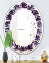 Amethyst geode - Modern Round or Oval Wall Mirror - Leaves