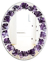 Amethyst geode - Modern Round or Oval Wall Mirror - Leaves