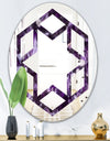 Amethyst geode - Modern Round or Oval Wall Mirror - Hexagon Star