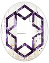 Amethyst geode - Modern Round or Oval Wall Mirror - Hexagon Star