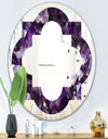 Amethyst geode - Modern Round or Oval Wall Mirror - Quatrefoil