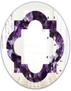 Amethyst geode - Modern Round or Oval Wall Mirror - Quatrefoil