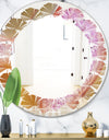 Crystals of Amethyst in Agate - Modern Round or Oval Wall Mirror - Leaves