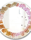 Crystals of Amethyst in Agate - Modern Round or Oval Wall Mirror - Leaves
