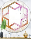 Crystals of Amethyst in Agate - Modern Round or Oval Wall Mirror - Hexagon Star