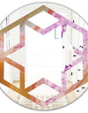 Crystals of Amethyst in Agate - Modern Round or Oval Wall Mirror - Hexagon Star
