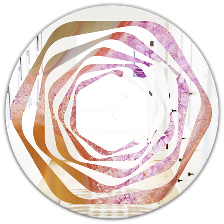 Crystals of Amethyst in Agate - Modern Round or Oval Wall Mirror - Whirl
