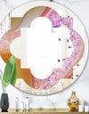 Crystals of Amethyst in Agate - Modern Round or Oval Wall Mirror - Quatrefoil