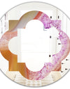 Crystals of Amethyst in Agate - Modern Round or Oval Wall Mirror - Quatrefoil