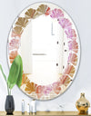 Crystals of Amethyst in Agate - Modern Round or Oval Wall Mirror - Leaves