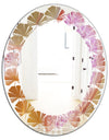 Crystals of Amethyst in Agate - Modern Round or Oval Wall Mirror - Leaves