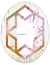 Crystals of Amethyst in Agate - Modern Round or Oval Wall Mirror - Hexagon Star