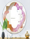 Crystals of Amethyst in Agate - Modern Round or Oval Wall Mirror - Quatrefoil